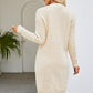 LifeDresses Cable-Knit Long Sleeve Sweater Dress