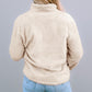 SoComfy Beige Leopard Snap Down Pocketed Collared Neck Jacket