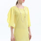 Women's DANICA Round Neck Half Flutter Short Sleeve Tunic Blouse