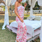 EillyBazar Floral Strapless Side Split Maxi Dress