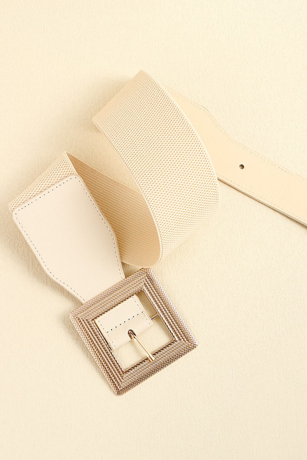 Ivory or Chestnut PU Leather Belt