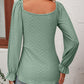 Malibu Dreams Beauteous Full Size Tie Front V-Neck Puff Sleeve Blouse
