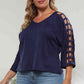 3/4 Sleeve Cutout Detail Top