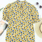 Women's Floral Puff Sleeve Keyhole Blouse