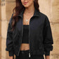 Black Zip-Up Collared Jacket