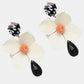 Bloosm Flower and Teardrop Resin Dangle Earrings
