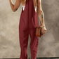 Pocketed Spaghetti Strap Wide Leg Jumpsuit