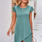 Full Size Flutter Sleeve Tulip Hem Dress