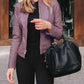Mock Neck Zip Up Jacket