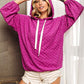 BiBi Brushed Checker Drawstring Long Sleeve Hoodie - Brand BiBi