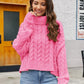Turtle Neck Cable-Knit Sweater