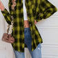 Plaid Button Up Dropped Shoulder Outerwear