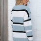 Color Block V-Neck Dropped Shoulder Sweater