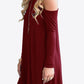 Women's Full Size Cold-Shoulder Long Sleeve Round Neck Dress