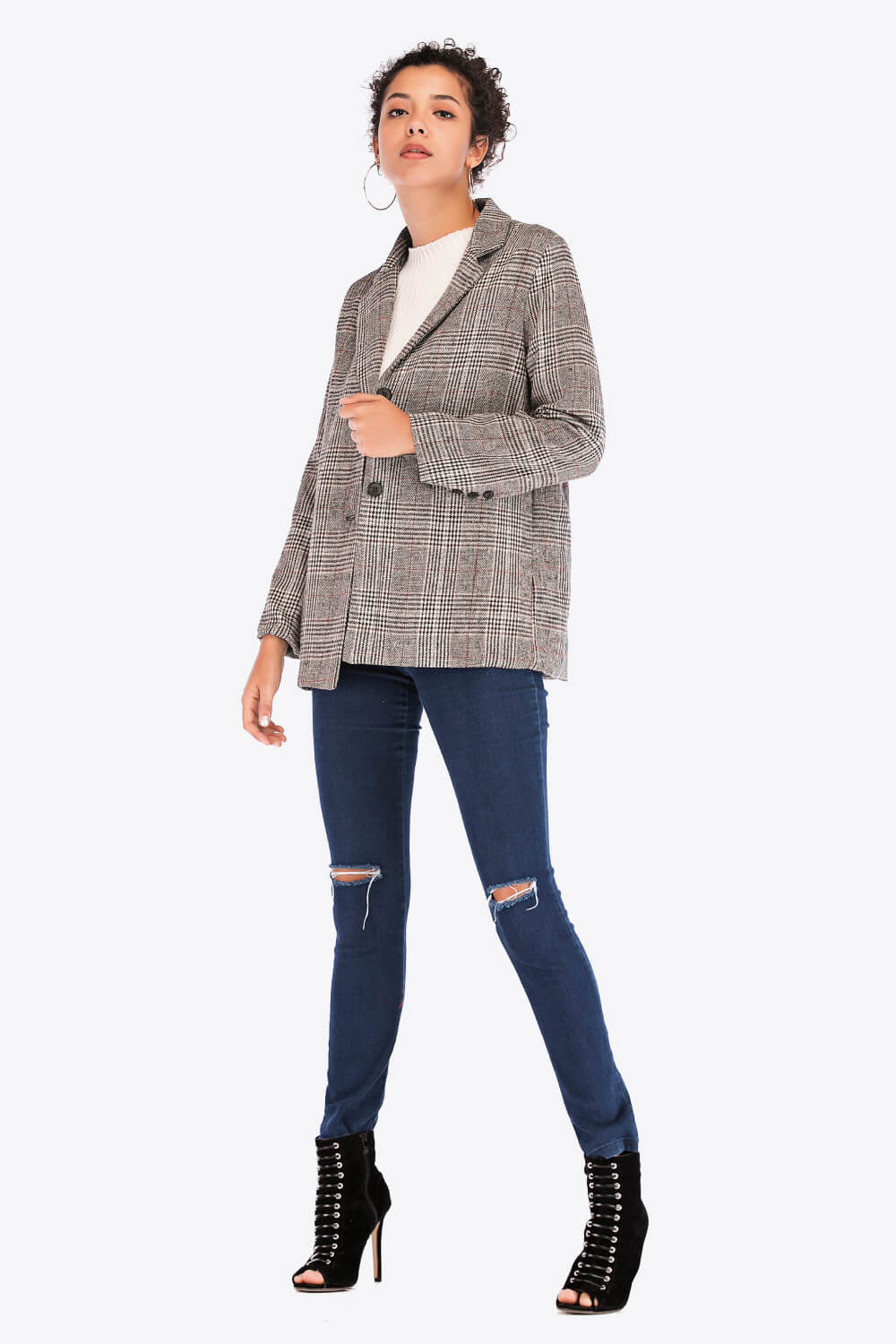 Women's Bryony Plaid Two-Button Blazer