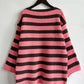 Striped Round Neck Dropped Shoulder Sweater