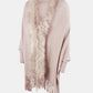 BeautifulMe Fringe Open Front Long Sleeve Poncho