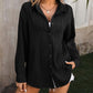 Button Up Dropped Shoulder Shirt