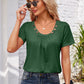 Decorative Button Scoop Neck T-Shirt