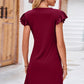 Full Size Flutter Sleeve Tulip Hem Dress