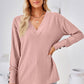 Full Size V-Neck Long Sleeve Blouse