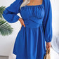 HANNAH MEA Tied Square Neck Balloon Sleeve Dress