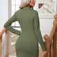 Full Size Johnny Collar Long Sleeve Mini Dress
