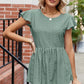 Tied Ruffled Round Neck Peplum T-Shirt