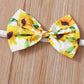 LITTLE GIRLS Yellow Two-Tone Sunflower Ribbed Bodysuit Dress with Headband SZ 0M-18M