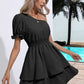 Layered Single Shoulder Flounce Sleeve Mini Dress