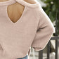 Ribbed Long Sleeve Cold Shoulder Knit Top