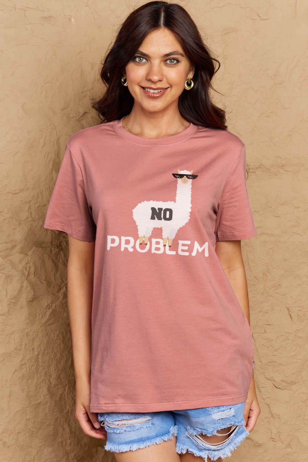 Simply Love Full Size NO PROBLEM Graphic Cotton Tee