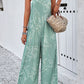 Printed Wide Strap Jumpsuit with Pockets