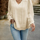 Swiss Dot Smocked Shoulder Blouse