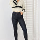 Striped Zip Up Dropped Shoulder Cardigan