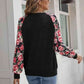 Floral Raglan Sleeve Round Neck Sweatshirt