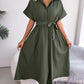 Aaliyah Isla Short Sleeve Collared Tie Belt Dress