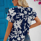 Women's Full Size Hanna Floral Notched Neck Cuffed Blouse