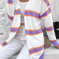 Striped Dropped Shoulder Cardigan