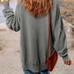 Malibu Dreams Full Size Dropped Shoulder Round Neck Long Sleeve Blouse