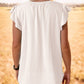 Ruffled Notched Cap Sleeve Tank
