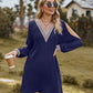 Full Size V-Neck Cutout Sleeve Mini Dress