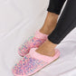 Forever Link Pink Sequin Plush Round Toe Slippers