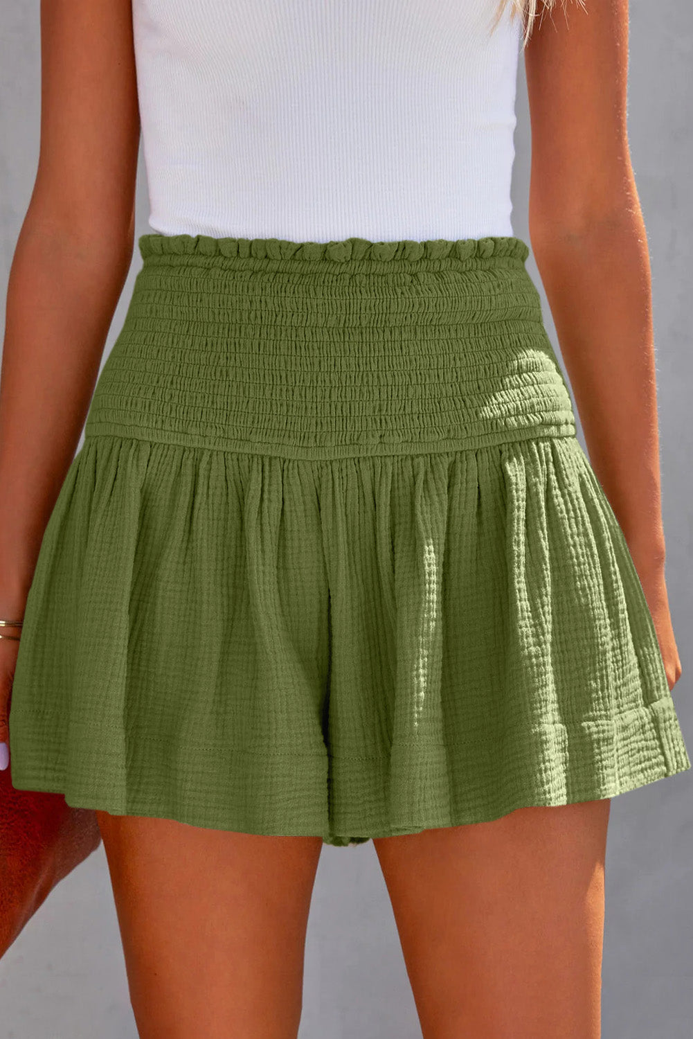 HANNAH MEA Smocked Waistband Shorts