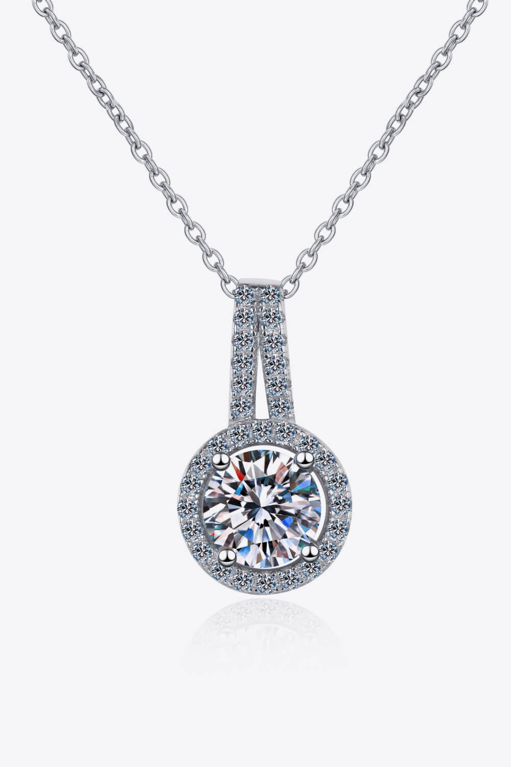 Women's Build You Up Moissanite Round Pendant Chain Necklace