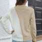 NatashaJay Contrast Color Round Neck Long Sleeve Sweater 🦋