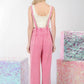 VERY J Texture Washed Wide Leg Overalls