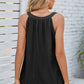 Openwork Round Neck Wide Strap Tank