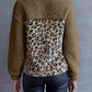 Leopard Quarter-Snap Teddy Sweatshirt