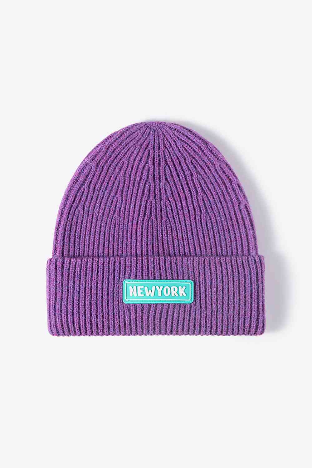 BeanieHatz NEW YORK Patch Rib-Knit Cuffed Beanie